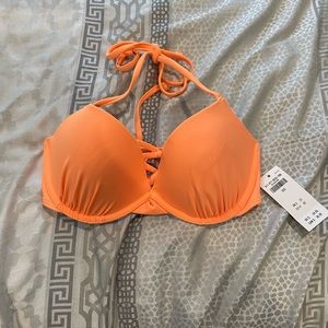 Hollister Fluorescent orange bikini top